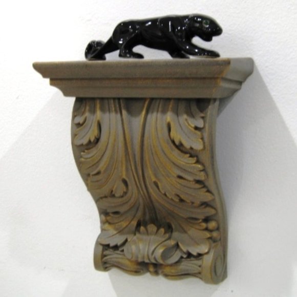 Corbel Wall Shelf #1 - Dark Tan and Gold - Plastic - Home Interiors Inc - Picture 7 of 12